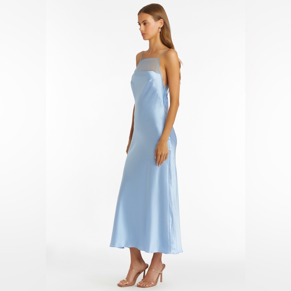 Amanda Uprichard Veronica Silk Dress blue brand new backless - Picture 6 of 7